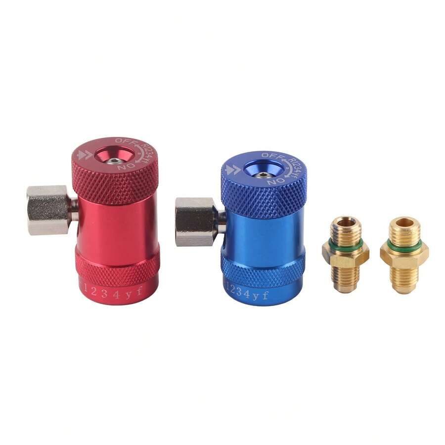 Conector rápido para aire acondicionado automotriz, conector de llenado de refrigerante de alta/baja presión HS-1234YF - A - Ver 1