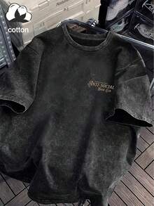 大码女式休闲“无所畏惧的反社交读书俱乐部”“结交角色而非人”骷髅、书籍、蜡烛、花朵图案圆领短袖T恤，舒适纯棉材质，适合春、夏、秋季及万圣节外出穿着，黑色 - 黑色 - 查看 6