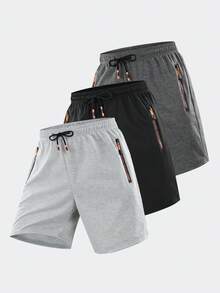 Men's Summer Quick-Dry Straight Leg Shorts, Casual Outdoor Sports Shorts - Light Grey - View 5