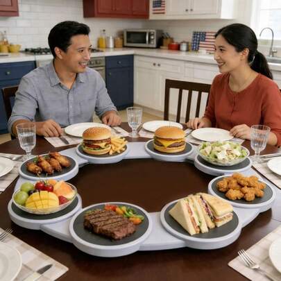 8 Rotating Trays, 360-Degree Rotating Desktop Turntable, Detachable Lazy Turntable Storage Rack With Non-Slip Base, Suitable For Family Gatherings.