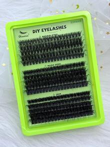 295 Bundles 15 Rows 60D+80D+100D Root Clusters Natural 3D Effect Faux Mink Lashes 10-18MM Mixed Length 5D Russian Volume Individual Eyelash Extension , Black, Hot Melt Adhesive Fan For DIY At Home Lash Clusters, Eyelash Clusters, Individual Eyelashes, Lashes, Fake Lashes - D - View 3