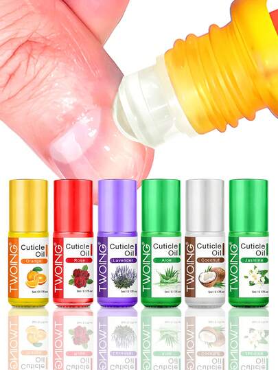  TWOING,5ml, Cuticle Oil, Cuticle Nurtrition Oil With Jojoba Oil Grape Seed Oil And Vitamin E Squalane Cuticle Strengthner, For Daily Use, Very Portable,Hand And Foot Care Nutrient Solution Nails