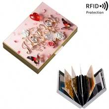 Stainless Steel RFID Blocking Metal I LOVE YOU Pattern Wallet For Men Stylish Black Metallic Card Holder With Multi Compartment Design Perfect Fathers Day Gift Polished Finish Silvery Tone Women Metal Card Case Valentine's Day Gift,The Best Choice To Give To Your Significant Other On Valentine's Day - Multicolor - View 25