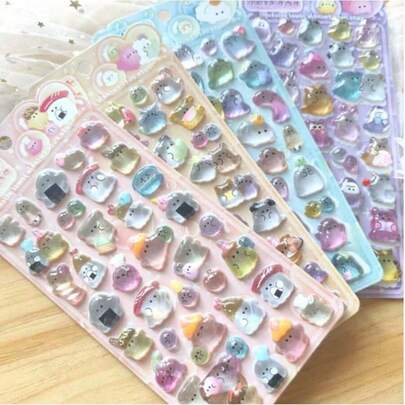 Kawaii Stickers - Large Reusable Puffy Stickers For Scrapbooking, Planners, Diaries, Notebooks, Laptop, Phone Cases Decoration