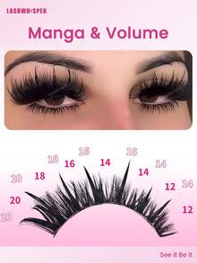 80D Spiky & Wispy Cluster Eyelash Set, Fluffy & Dense Cluster False Eyelashes With Adhesive, Sealant, Makeup Remover, Tweezers & Lash Comb, DIY Cartoon Personalized Fake Lashes - Multicolor - View 5