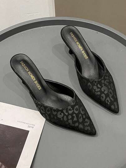 Women's Pointed Toe High Heel Slip-On Mule Sandals, Fairy Style, Spring New Arrival