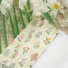 1 pieza Funda protectora de tela suave para cuaderno A5/A6 con patrón floral pequeño, funda de libro ajustable - Una pieza - Ver 4