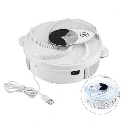 Atrapa Moscas electrico,Atrapamoscas Giratorio,Matador de Insectos Voladores en Interiores con Enchufe USB,Asesino de Trampas para el Hogar,Ocina,Patio Trasero