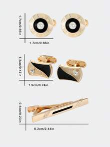 2/3/5 Sets Men's Cufflinks And Tie Clips Set, Fashion Minimalist Rhinestone Alloy Shirt Buttons And Tie Clips Suit For Wedding, Party, Business And Formal Occasions