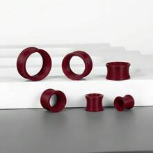 12pcs/8pcs Thin Punk Style 8-19mm PLA Ear Gauges, Simple & Fashionable Personalized Ear Plugs Piercing Jewelry Women - Round - View 7