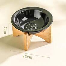Ceramic Dog And Cat Bowl With Wooden Stand, Food And Water Bowl Non-Spill For Cats Dogs, Whisker Friendly And Dishwasher - 170ml - View 17