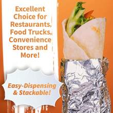 50 Pack Aluminum Foil Sandwich Wrapping Paper Sheets 14 X 10.3 Inch Heavy Duty Insulation Foil Wrap For Food Storage Grilling BBQ Picnic Lunches Burritos Wraps And Leftovers Keep Warm Or Cold - 1 - View 5