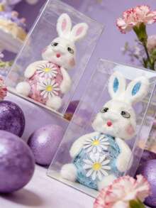 1 szt. Uroczy królik z jajkiem, idealny na święta, prezent na Dzień Matki, dekoracja biurka, dekoracja stołu wielkanocnego, piankowe ozdoby w kształcie jajek królika, upominki na wielkanocne przyjęcie, wiosenny wystrój domu, nadaje się do salonu, sypialni, biura, samochodu, idealny prezent dla rodziny i przyjaciół, rękodzieło, dekoracja z królikiem - Wielokolorowe - Zobacz 7