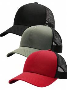 男女通用卡车帽 结构化网眼棒球帽 可调节经典男女帽 - A - 查看 13