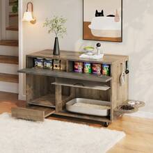 Cat Litter Box Enclosures - Khaki - View 1