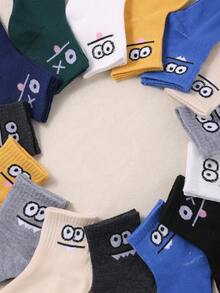 10/20 Pairs Cute Expression Kids Mid-Calf Socks, Suitable For Boys Daily Casual Wear, Hot Selling - Multicolor - View 3