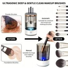1pc USB Electric Makeup Brush Cleaner, Automatic Makeup Brush Cleaning Tool, Quick And Efficient Deep Cleaning Of All Types Of Brushes, Portable, Suitable For Travel Home Use, Suitable For Beauty Makeup Brush Set, Eyeshadow Brush, Blush Brush, Suitable For Makeup Lovers And Professionals, Bags, Storage Bags, Storage Box, Makeup Storage Box, Cosmetics - Nhiều màu - Xem 2
