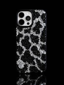 1个超闪亮3D水钻全镶黑白奶牛纹手机壳，兼容 17、16 Pro Max；星空水钻手机壳，兼容 15；奶牛纹手机壳，兼容 14；简约全镶水钻手机壳，兼容 13；大摄像头孔手机壳，兼容 12、11 - 黑與白 - 查看 5