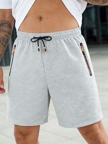 Men's Summer Quick-Dry Straight Leg Shorts, Casual Outdoor Sports Shorts - Light Grey - View 3