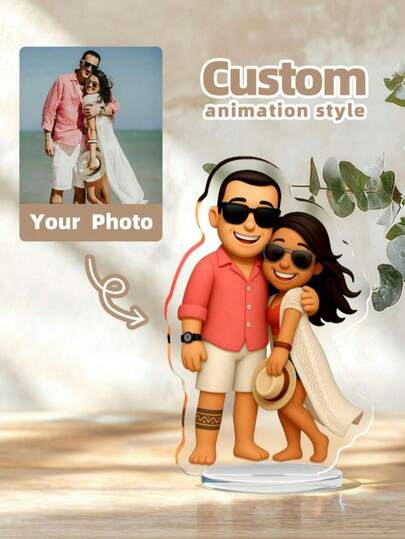 1pc Custom Photo Wedding Human Acrylic Stand, Personalized Acrylic Picture Stand, Personalized Home Decor, Housewarming, Durable Waterproof Design For Indoor/Outdoor Use, Perfect For Office Desk Decoration Or Home Decor, Office Decor, Gift For Couples, Perfect Keepsake For Special Moments, Wedding Keepsake, Wedding Gift, Best Gift For Couples
