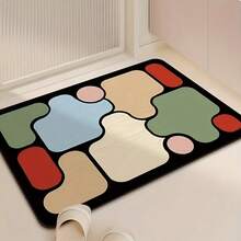 1pc Creative Pattern Bathroom Mat, Soft Shower Rug, Easy To Clean, Modern Bathroom Decor, Bathroom Mat, Bathroom Carpet, Door Mat, Small Rug, Carpet, Mat, Home Decor, Area Small Rug, Outdoor Mat, Home Decor, Area Rug, Bedroom Rug, Washable Carpet - Multicolor - View 2
