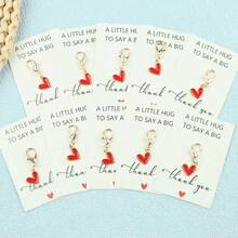 Personalized Heart-Shaped Metal Keychain, Customizable Message - Gold Pendant, Cartoon Heart Shape, Thank You Gift, For Teacher, Girlfriend, Mom, Best Friend | Personalized Gift | Christmas, Car Accessories, Y2K Gothic Style Bag Charm, ID Card Lanyard, Car Accessories, Bag Pendant - Red - View 8