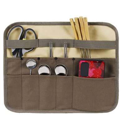 Portable Canvas Bag For Storing Kitchen Utensils: Hanging Bag For Tableware, Ideal For Outdoor Picnics And Camping.
