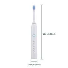 Hailicare 成人震動式軟毛電動牙刷，6種預設模式，每分鐘15,000次震動，IPX67防水，附4個刷頭，配備2分鐘智能定時器和30秒分區更換提醒，適合居家旅行使用，節日禮物 - 彩色 - 查看 10