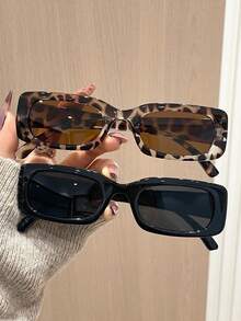 2pcs Classic Personality Leopard Catwalk New Vintage Men Fashion Eyeglasses For Driving Fishing Boating Street Snap Musical Festival Tropical Beach Vacay Outdoor Casual Activities Fashion Accessories Suitable For All Face Shapes - Dark Grey - View 14