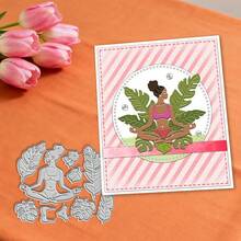 Creative Yoga Dies, DIY Scrapbooking Album And Embossing Stencil, Greeting Card Making Tool, Card Paper Cutting Crafts ,Gift Card Making Template Die Cuts. - Silver - View 6