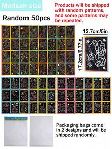 10/20pcs DIY Scratch Art Set, Includes Art Paper, Magic Painting Paper, Scraper Tools And Wooden Scratch Pens, Creative Coloring Crafts, DIY Painting Kit - Multicolor - View 14