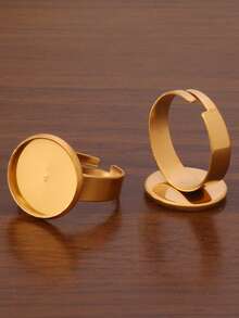 5件套18k PVD镀金不锈钢可调节戒指托，适用于直径8/10/12/14/16/18/20/25mm的玻璃凸面宝石，浮雕宝石托架，戒指底座，DIY珠宝制作用品 - DIY戒指 - 查看 5