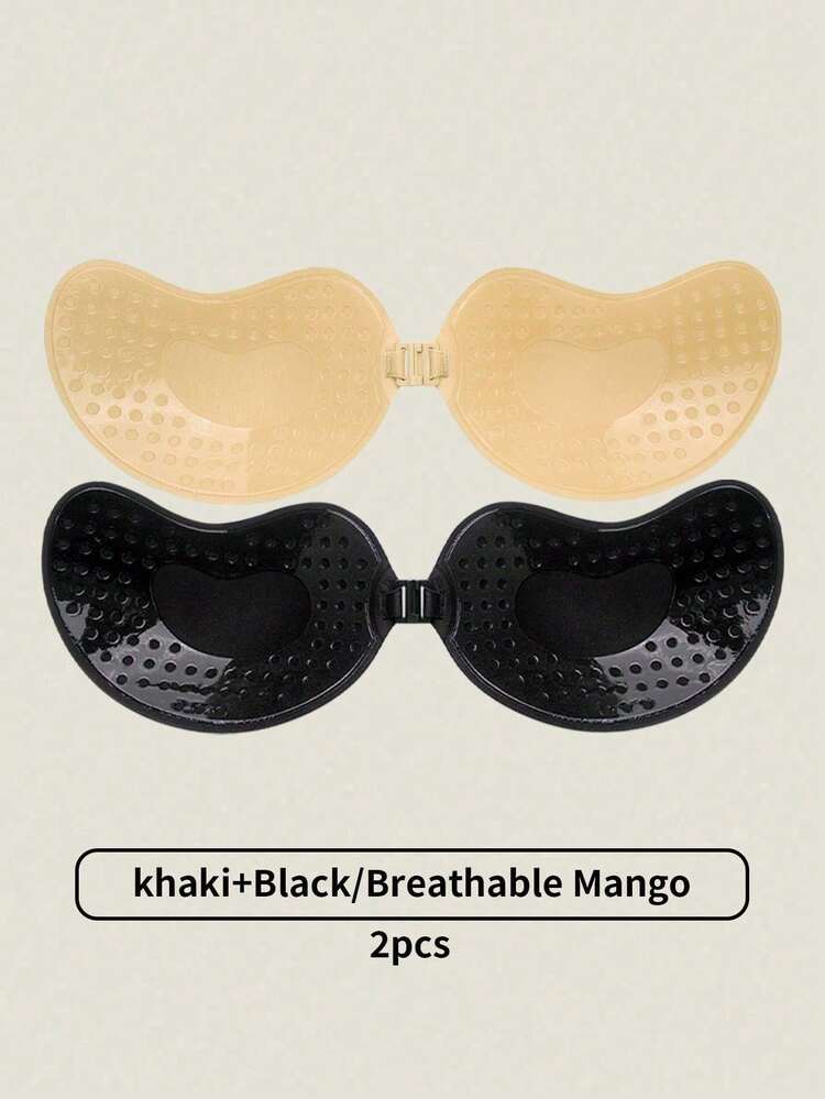 1/2/4 Piezas de Sujetadores Reutilizables con Cierre Frontal de Silicona, Copas Transpirables y Amigables con la Piel, Adecuados para Tallas A-D, Vestidos Escotados y Sin Espalda - Multicolor - Añade 34