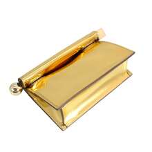 Shiny Metallic Roll-Top PU Leather Clutch Bag - Stylish Evening Party Purse Chain Women Shoulder Handbag For Banquet Wedding - 金色 - 查看 7