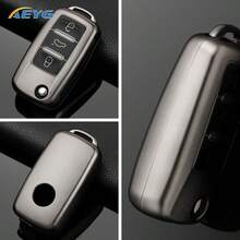Metal Gray TPU Car Key Fob Cover Protective Case Fit For Key Polo Golf Passat Tiguan Beetle Caddy T5 Up Eos Octavia Seat Leon Altea - a - View 6