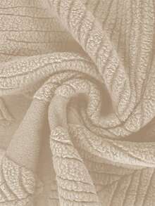 1 件装叶子提花脚凳套，弹性全包式套，可拆卸可水洗，适用于客厅和酒店 - 米色 - 查看 5