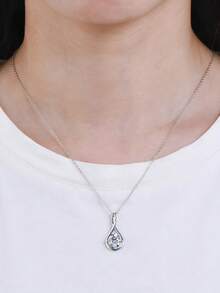XUJIA 1pc Women's 925 Sterling Silver Infinity Moissanite Necklace, 8mm-2ct Moissanite Pendant, Elegant Jewelry Suitable For Engagement, Wedding Anniversary, Party, Birthday And Other Occasions - PMO-061 - 查看 7