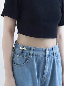 8 件装星形牛仔裤腰部调节器 - 无需缝纫金属装饰别针 | 闪亮金/银/铜色多色腰部收紧器，适用于宽松的裤子和裙子 | 无需修改即可立即固定宽松的牛仔裤，男女皆宜的可重复使用时尚配饰 - 彩色 - 查看 5