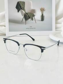 MELINDA MODA Eyeglass Frames For Women And Men, Metal Fashion - Đen Bạc - Xem 2