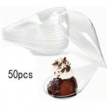 50pcs/100pcs/200pcs Mini Tasting Plates, Appetizer Dishes, Dessert Cups And Spoons, Suitable For Wedding Parties, Back To School, Snacks, Desserts, Cakes, Ice Cream - Multicolor - View 16