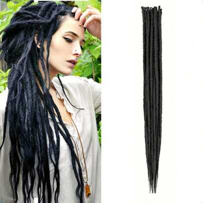 Extensiones de rastas sintéticas de 24 pulgadas, 10 hebras, rastas de un solo extremo estilo hippie en degradado rubio de 0.6 cm de ancho, extensiones de loc estilo reggae de color tesoro multicolor para mujeres, para uso diario, vacaciones, fiestas y festivales de música, carnaval, regalos de Año Nuevo