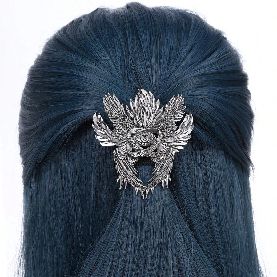 Hot Selling Viking Retro Six-Winged Angel God's Eye Hair Clip Personality  Fashion Versatile Hairpin Party Accessories - 銀色 - 查看 1