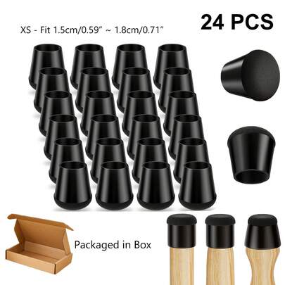 24er Pack Stuhlbein Bodenschoner, rutschfeste Bodenschoner mit Filzbasis, mehrere Größen Geräuschreduzierung Beinabdeckungen, wiederverwendbar & leicht zu reinigen, Stuhlgleiter mit verstärkter Polsterung, Möbelgleiter/Beinabdeckungen für Holz-/Fliesen-/Marmorboden