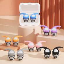 1 Pair Soft Silicone Waterproof Earplugs, Comfortable High-Quality Earplugs For Swimming, Bathing, Spa - Comes With Earplug Case, Reusable And Washable Silicone, Available In Orange/Pink/Purple/Blue/Black/Gray - Triangle Earplugs - View 8