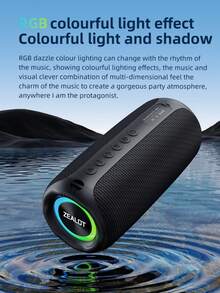 Loa Bluetooth không dây ZEALOT MP2 20W, di động, sử dụng ngoài trời, thời gian phát nhạc lên đến 8 giờ, đèn RGB, tương thích với điện thoại thông minh/máy tính bảng/TV, hỗ trợ thẻ TF/USB/AUX, chức năng kết nối nối tiếp, thích hợp cho ô tô, ngoài trời, cắm trại, bãi biển, tiệc tùng. - Một kích cỡ phù hợp với tất cả (1) - Xem 8