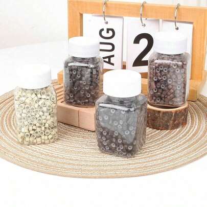 Hair Ring 500/1000 Pcs 5mm Silicone Lined Micro Rings Links Beads For I Tip Hair Extension Tools . 5Colors Optional