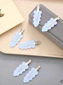 6pcs Leaf-Shaped Basic Practical Hair Clips, Seamless Bangs Clips, Hair Accessories