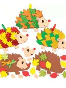 5/8/12 Pack Hedgehog Craft Kit - With Hedgehog And Leaf Designs - Thanksgiving And Halloween Decorations, Multi-Color Felt Art Activity, With Eyes, Nose, Mouth And Antenna, Pre-Cut Patterns And Easy To Assemble, And Gift, Suitable For Children And Teenagers (Without Glue / Easy To Stick Together) - Multicolor - View 4