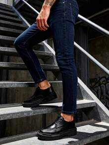 Men's Formal Shoes, Black Leather Shoes, Minimalist Casual Commute Office Business Shoes - Black - View 1