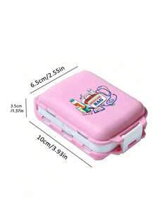 8 Compartments Pink Portable Multi-Layer Pill Box, Medical-Themed Printed Patternstravel Moisture Proof Compact Pill Organizer, Friendly Reusable Pill Case, Multifunctional Multi Functional Medicine Planner Daily Pocket Case - Multicolor - View 11